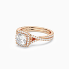 Cushion Twisted Shank Halo in 14K Rose Gold top angle