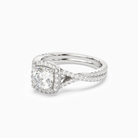 Cushion Twisted Shank Halo in 14K White Gold top angle