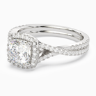 Cushion Twisted Shank Halo in Platinum top angle