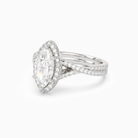 Marquise Twisted Shank Halo in 18K White Gold top angle