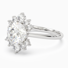 Round Floral Cluster Halo in 18K White Gold top angle