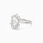 Round Floral Cluster Halo in Platinum top angle