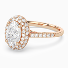 Oval Regal Halo Pavé in 14K Rose Gold top angle