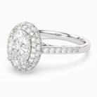 Oval Regal Halo Pavé in 14K White Gold top angle