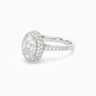 Oval Regal Halo Pavé in Platinum top angle