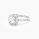 Round Regal Halo Pavé in Platinum top angle