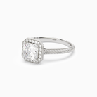 Cushion Octagon Halo in 14K White Gold top angle