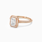 Radiant Octagon Halo in 14K Rose Gold top angle