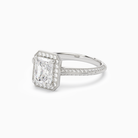 Radiant Octagon Halo in 14K White Gold top angle