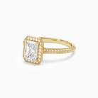 Radiant Octagon Halo in 18K Yellow Gold top angle