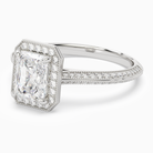 Radiant Octagon Halo in Platinum top angle