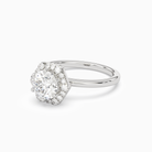 Round Halo in 14K White Gold top angle
