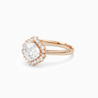 Cushion Cluster Halo in 14K Rose Gold top angle