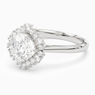 Cushion Cluster Halo in 14K White Gold top angle
