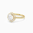 Cushion Cluster Halo in 14K Yellow Gold top angle