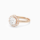 Round Cluster Halo in 14K Rose Gold top angle