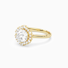 Round Cluster Halo in 18K Yellow Gold top angle