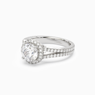 Round Split Shank Halo in Platinum top angle