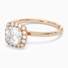 Cushion Scalloped Halo Baseline in 14K Rose Gold top angle