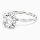 Cushion Scalloped Halo Baseline in Platinum top angle