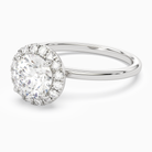 Round Scalloped Halo Baseline in 14K White Gold top angle