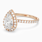 Pear Scalloped Halo Pavé in 14K Rose Gold top angle