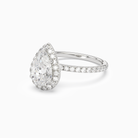 Pear Scalloped Halo Pavé in 18K White Gold top angle
