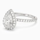 Pear Scalloped Halo Pavé in 18K White Gold top angle