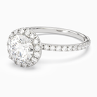 Round Scalloped Halo Pavé in 14K White Gold top angle