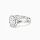 Oval Twisted Halo in Platinum top angle
