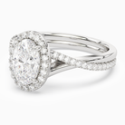 Oval Twisted Halo in Platinum top angle