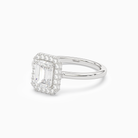 Emerald Compact Halo in Platinum top angle