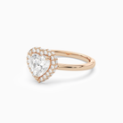 Heart Compact Halo in 14K Rose Gold top angle