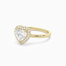 Heart Compact Halo in 18K Yellow Gold top angle