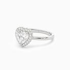 Heart Compact Halo in Platinum top angle