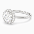 Round Compact Halo in 14K White Gold top angle