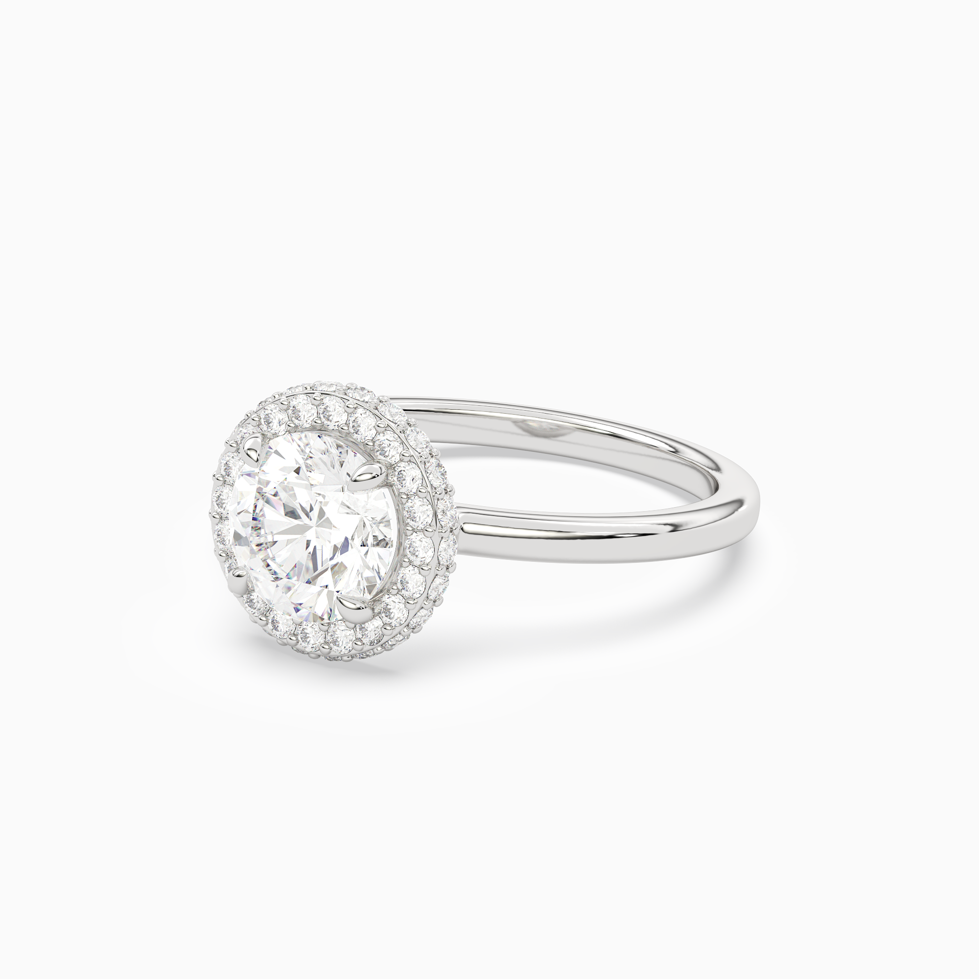 Round Compact Halo in Platinum top angle