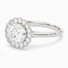 Round Floral Halo in 14K White Gold top angle