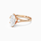 Marquise Milgrain Shoulder Side Stone Ring in 14K Rose Gold top angle