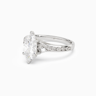 Marquise Engraved Vintage Side Stone Ring in Platinum top angle