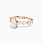 Pear Crescent Pear Side Stone in 14K Rose Gold top angle
