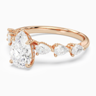 Pear Crescent Pear Side Stone in 14K Rose Gold top angle