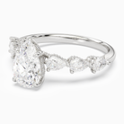 Pear Crescent Pear Side Stone in 14K White Gold top angle
