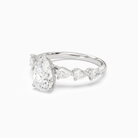 Pear Crescent Pear Side Stone in Platinum top angle