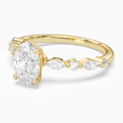 Oval Mixed-Shaped Shoulder Accent Ring in 18K Yellow Gold top angle