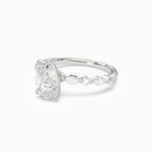 Pear Mixed-Shaped Shoulder Accent Ring in 14K White Gold top angle
