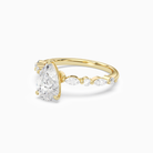 Pear Mixed-Shaped Shoulder Accent Ring in 14K Yellow Gold top angle