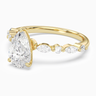 Pear Mixed-Shaped Shoulder Accent Ring in 18K Yellow Gold top angle