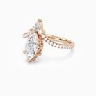 Marquise Tiara Accent Side Stone in 14K Rose Gold top angle
