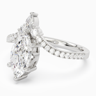 Marquise Tiara Accent Side Stone in 18K White Gold top angle